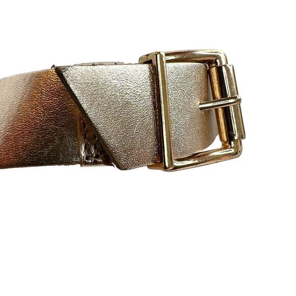 SCHUTZ Lansy Buckle Ankle Strap Wooden-sole Platform Sandals in Gold Size 9.5 - Picture 9 of 13